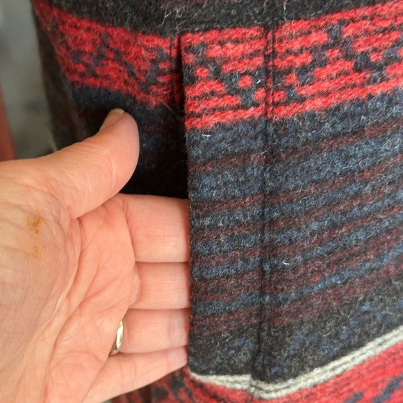 Woolrich | Southwestern Aztec Wool Blend Blanket Hooded Longer Coat, Size M - Picture 5 of 11